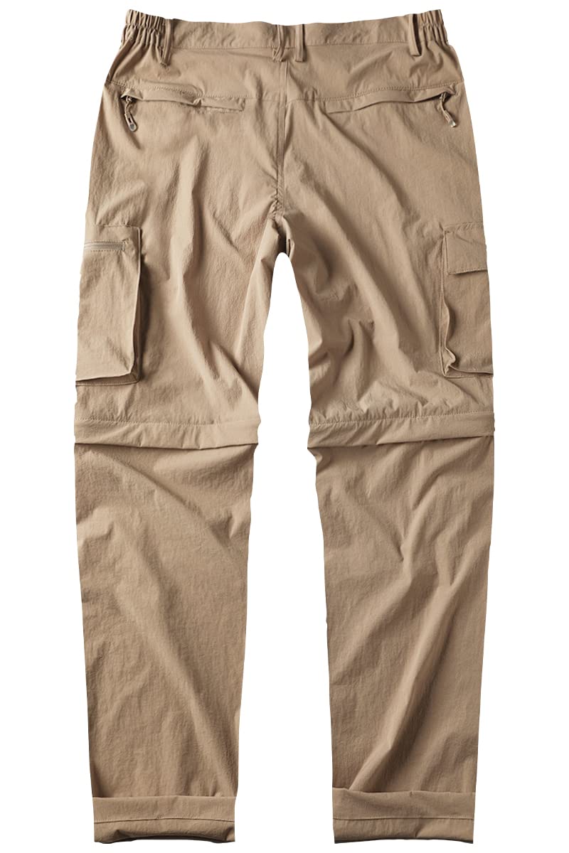 Gash Hao Mens Hiking Convertible Pants Outdoor Waterproof Quick Dry Zip Off Lightweight Fishing Pantsï¼ˆKhaki 32X32ï¼‰ - Image 2